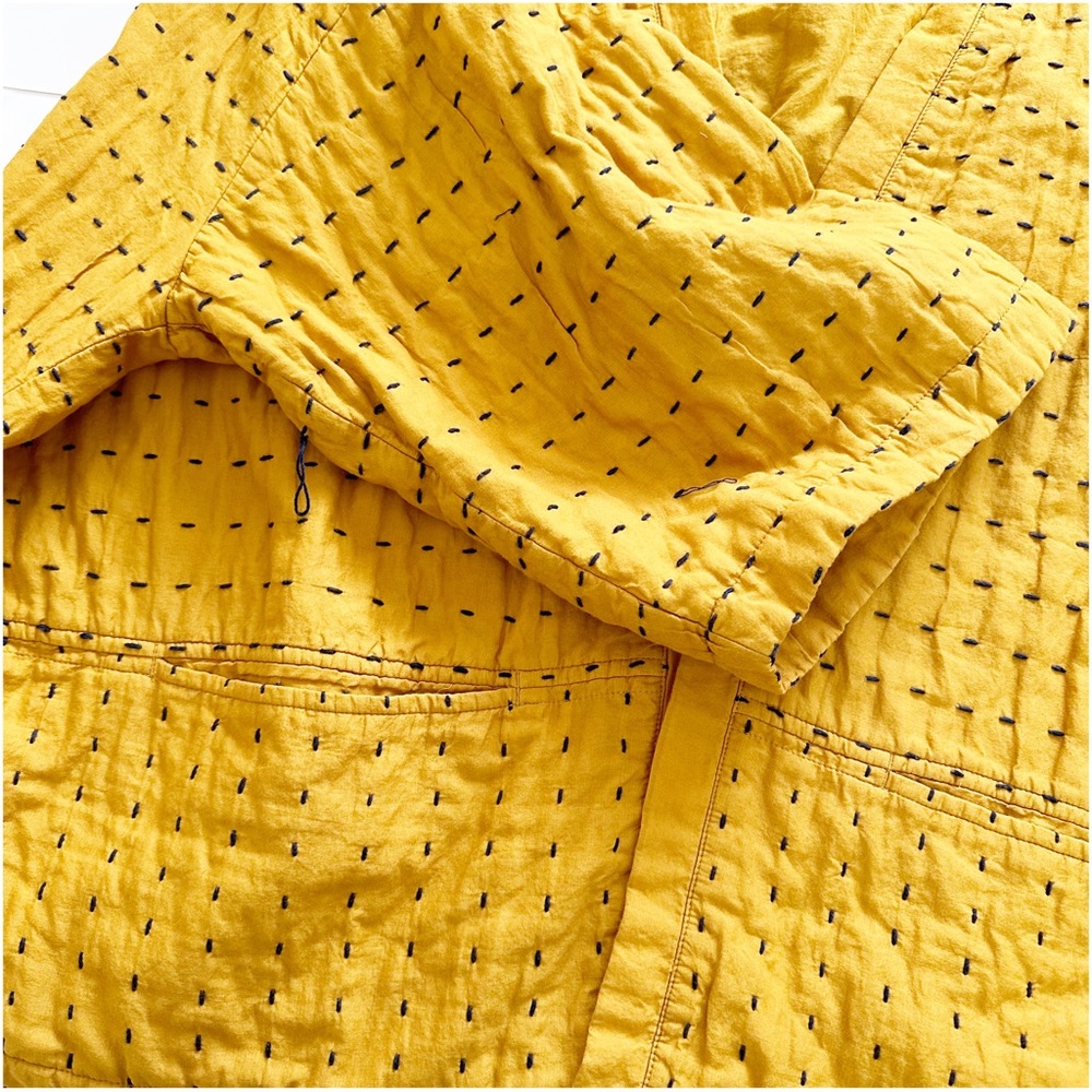 J. Jill Pure Jill Kantha-Stitched Kimono Jacket size 4X Color Golden Rod #238944 - Picture 9 of 13